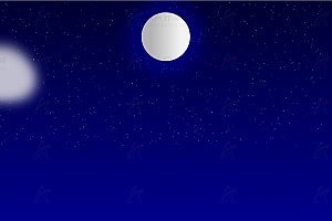 蓝色星空月亮云朵动态运动动画背景