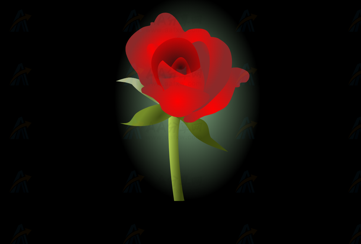 原生js SVG实现艳丽玫瑰花动态盛开过程特效动画展示