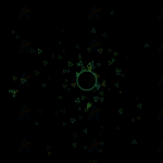 绿色高亮三角形气泡随机生成飞舞canvas特效动画