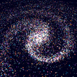 多彩宇宙星系粒子动态环绕旋转canvas特效动画