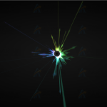模拟太阳多彩光束发光粒子js动画背景