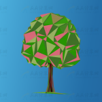 多彩3D精灵树背景色树叶动态变幻js特效动画