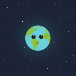 CSS+SVG绘制可爱动态地球夜空旋转特效动画
