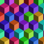 多彩立方体矩形规律堆叠canvas动画