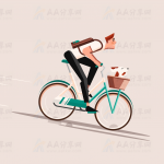 纯CSS实现卡通人物骑自行车下坡特效动画