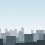动态城市建筑天际线背景js动画