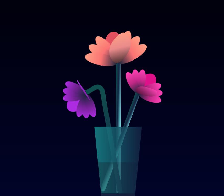 纯CSS实现逼着花朵盛开花瓣掉落特效动画