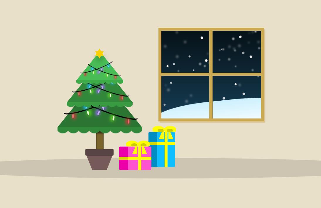 纯CSS实现圣诞节快乐动画背景
